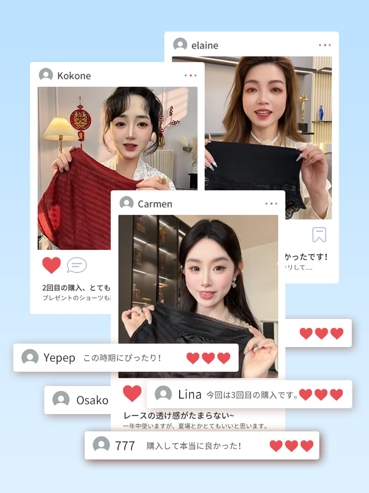【5件套裝，4,980日圓】VEIMIA 蕾絲內褲 | 涼爽透氣面料 7A抗菌蠶絲內襠 獻給追求透氣與清爽的您