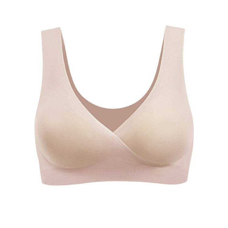 VEIMIA 無痕美胸哺乳內衣| 無痕設計讓背部線條更流暢優美。能確實支撐柔軟易下垂的胸部。採用高彈性材質，可靈活配合產前產後胸部尺寸的變化。