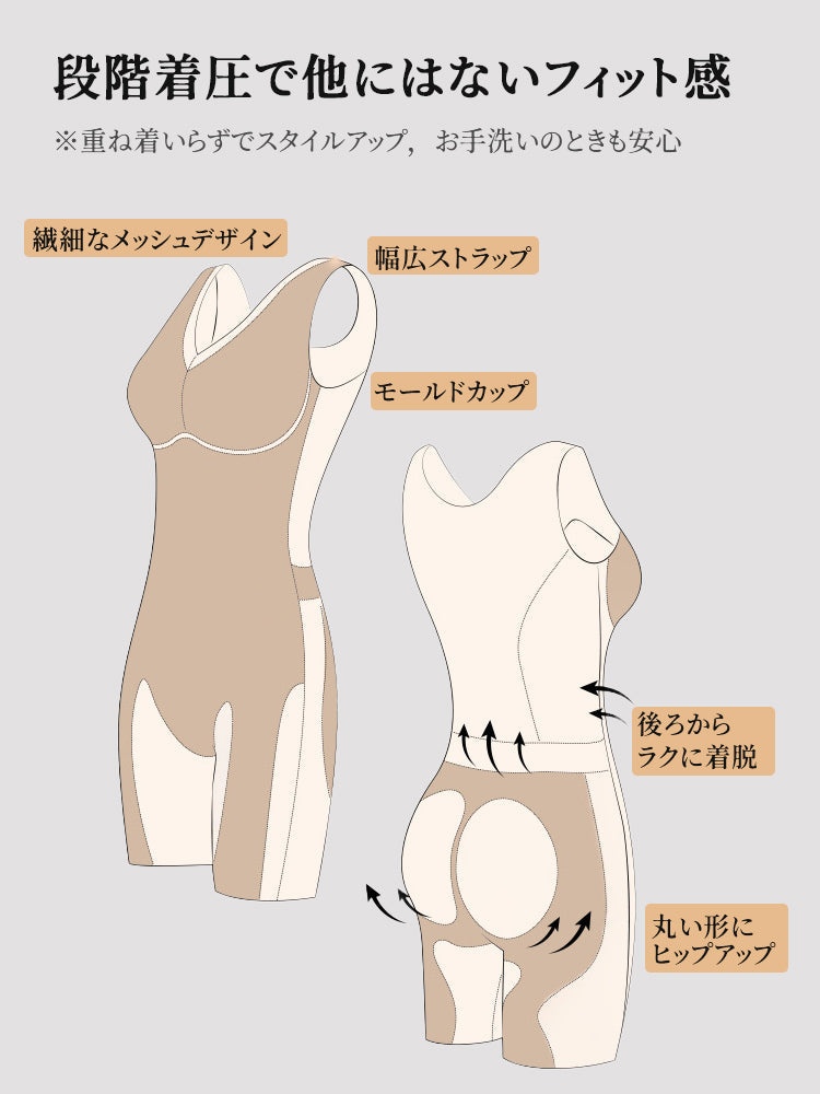 【兩件套裝 12,880 日圓】VEIMIA 塑身衣 | 階段式加壓，雕塑全身曲線 適度的緊實感 獻給想展現美麗體態的女性