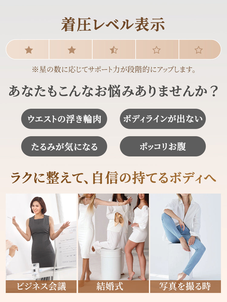 【兩件套裝 12,880 日圓】VEIMIA 塑身衣 | 階段式加壓，雕塑全身曲線 適度的緊實感 獻給想展現美麗體態的女性
