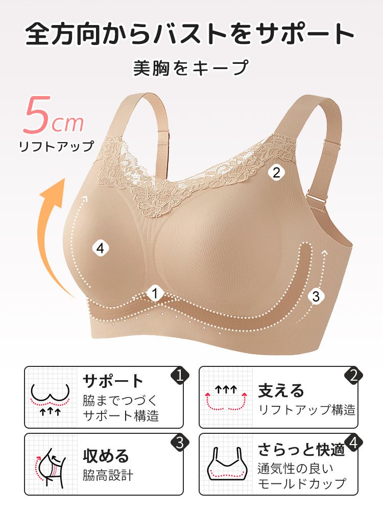 【2件套特價7,980日圓】VEIMIA 小胸顯瘦內衣 | 完整包覆 提托胸部並防下垂 獻給想舒適地塑造美麗胸部線條的您