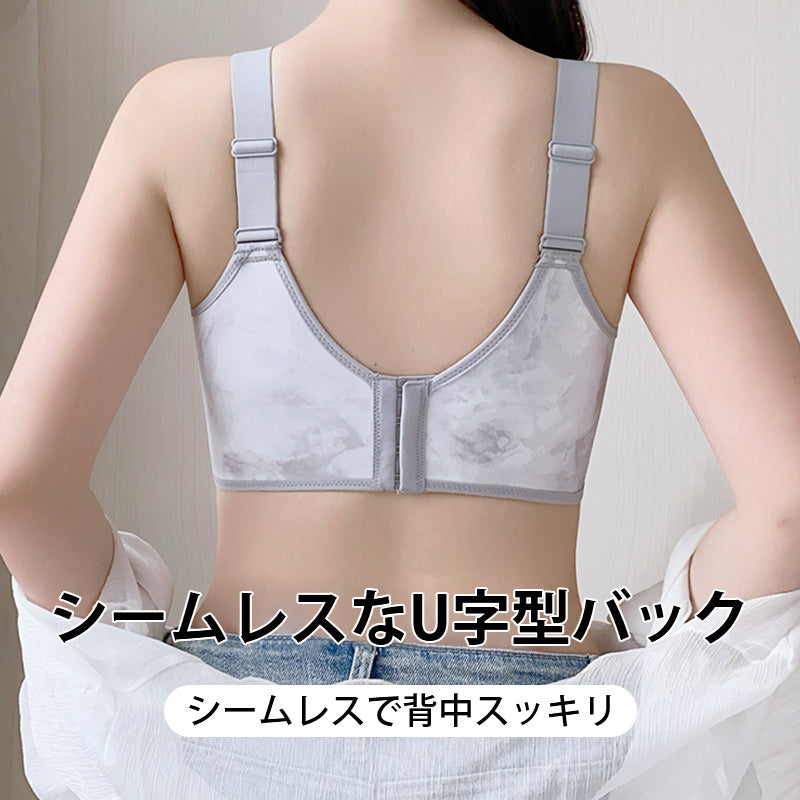 【兩件組¥6,990日圓】VEIMIA 小胸顯瘦內衣 | 與時裝週同款設計，時尚水墨花紋♪完整包覆胸部，打造小巧視覺。兔耳罩杯設計，不怕露點～