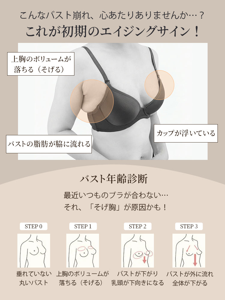 【兩件一組7,980日圓】VEIMIA 塑身內衣 | 雙重支撐托高胸型 修飾胸部線條 適合在意胸部下垂的您