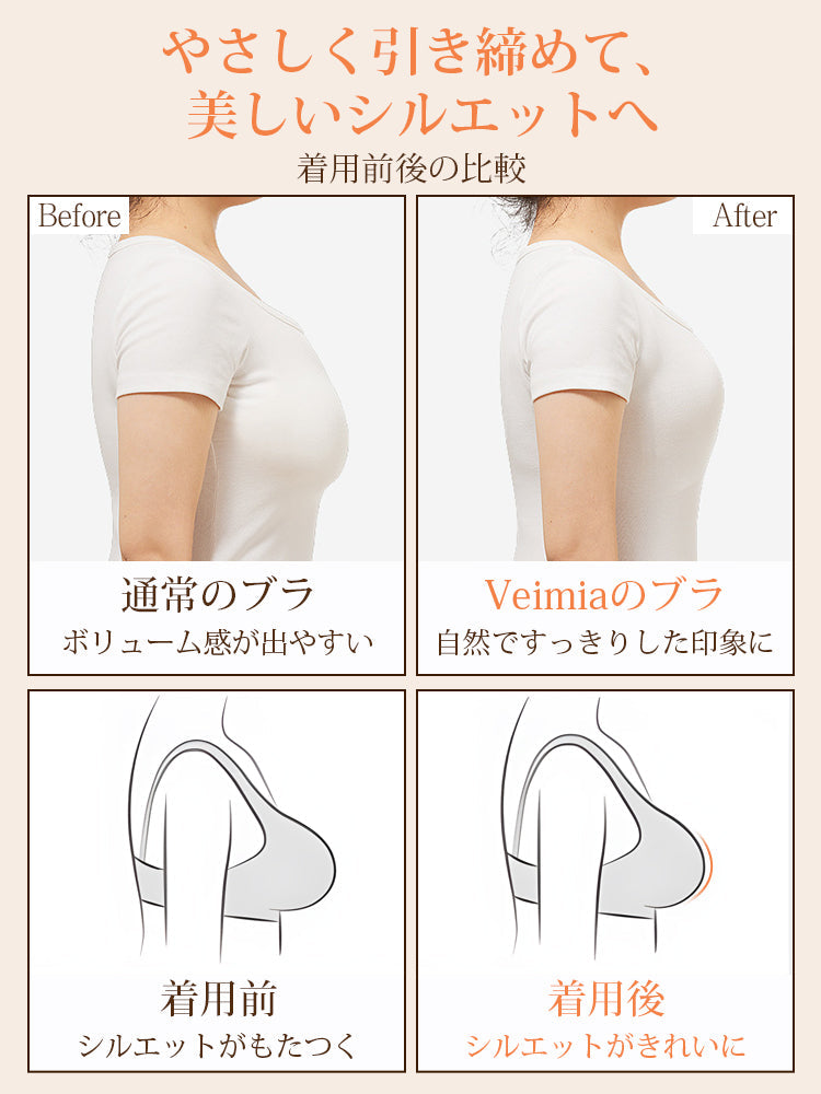 【兩件組，特價7,980日圓】VEIMIA 塑身內衣 | 7段排扣設計 可調式肩帶 提托集中 溫和改善胸部下垂、左右不對稱問題