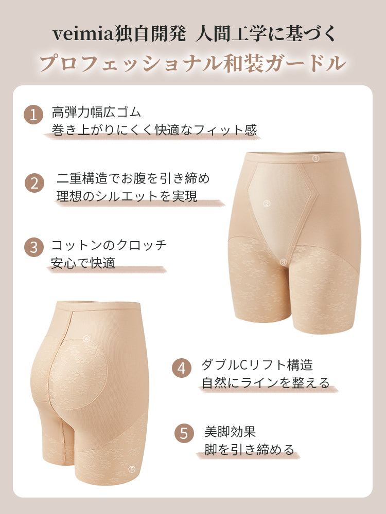 【兩件套裝 9,980日圓】VEIMIA 和服束褲 | 收緊臀部線條 通風性極佳 打造優美和服身姿 【櫻花紛飛】
