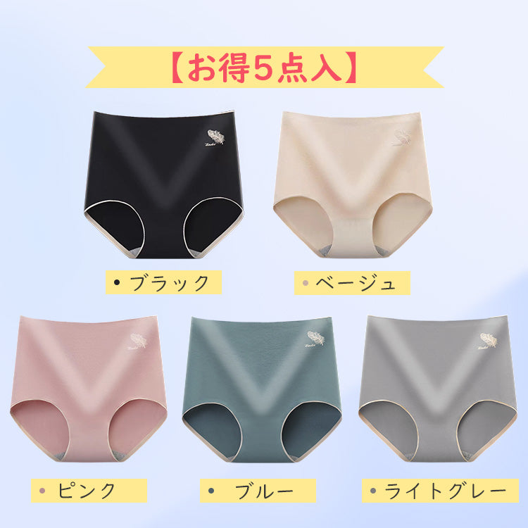 VEIMIA【高腰收腹褲】【5件套裝特價¥6,990日元】不勒不緊，穿著舒適。100%純棉褲底，吸水性、透氣性極佳。