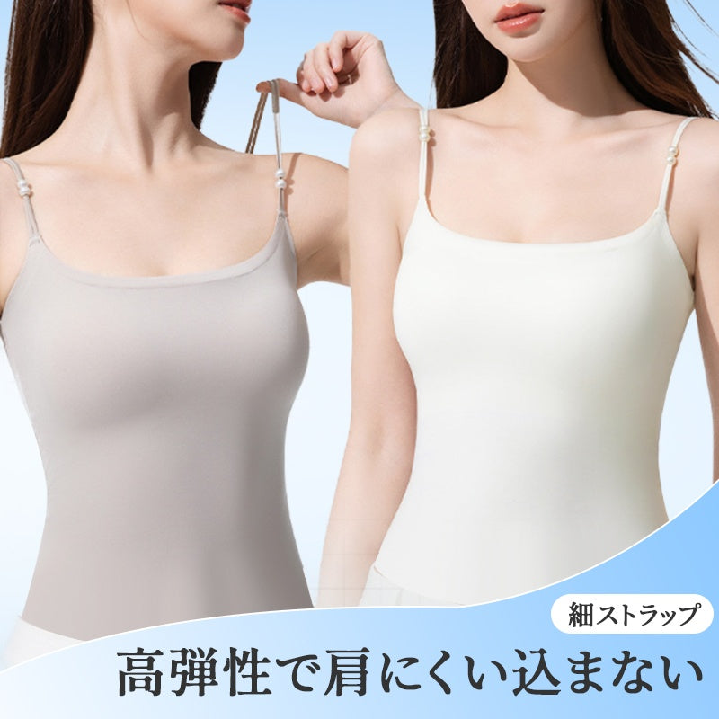 【2件套裝¥6,980日圓】VEIMIA 細肩帶背心 | 無需胸罩，穿著舒適！涼感無縫設計，無壓力♪附山茶花自然香氣。涼感材質，夏天也能保持涼爽。