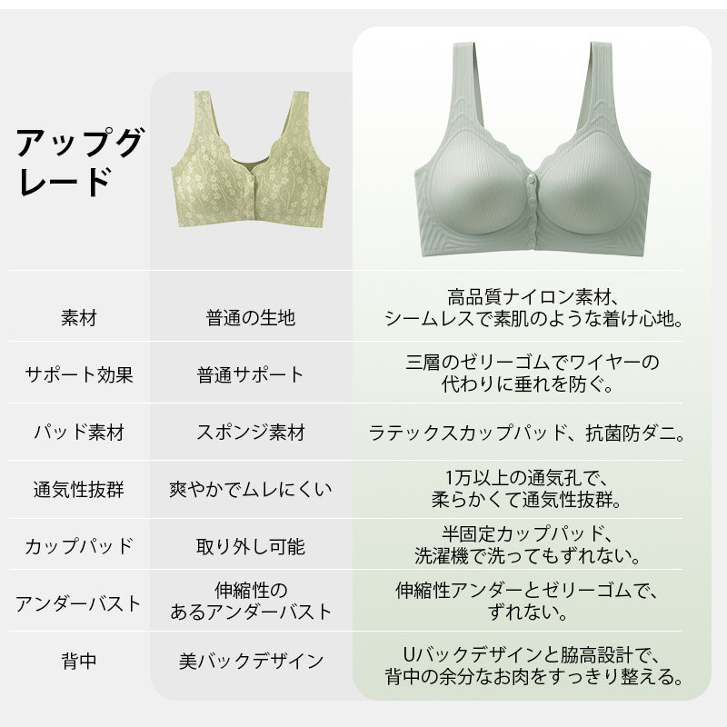 【僅需¥4,990日圓】VEIMIA【前開襟顯瘦胸罩】親膚舒適的前開襟胸罩上衣。採用塑膠鈕扣設計，穿脫方便，沒有鈕扣孔的麻煩。