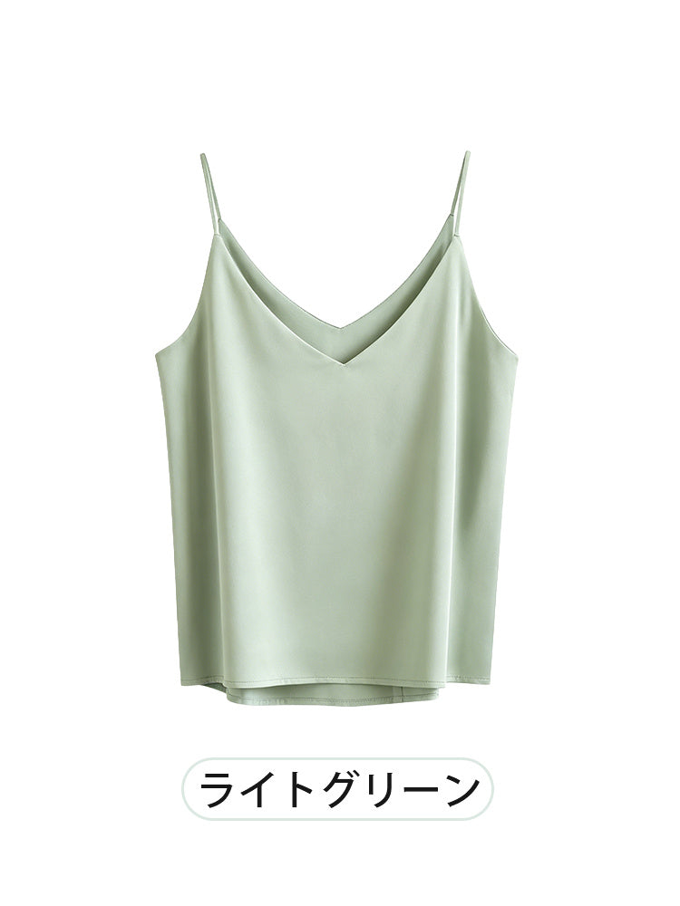 【2件組NT$1,890】VEIMIA 細肩帶背心 | 清爽俐落感 涼爽滑順緞面材質 推薦給想在夏季穿搭中展現優雅俐落的人