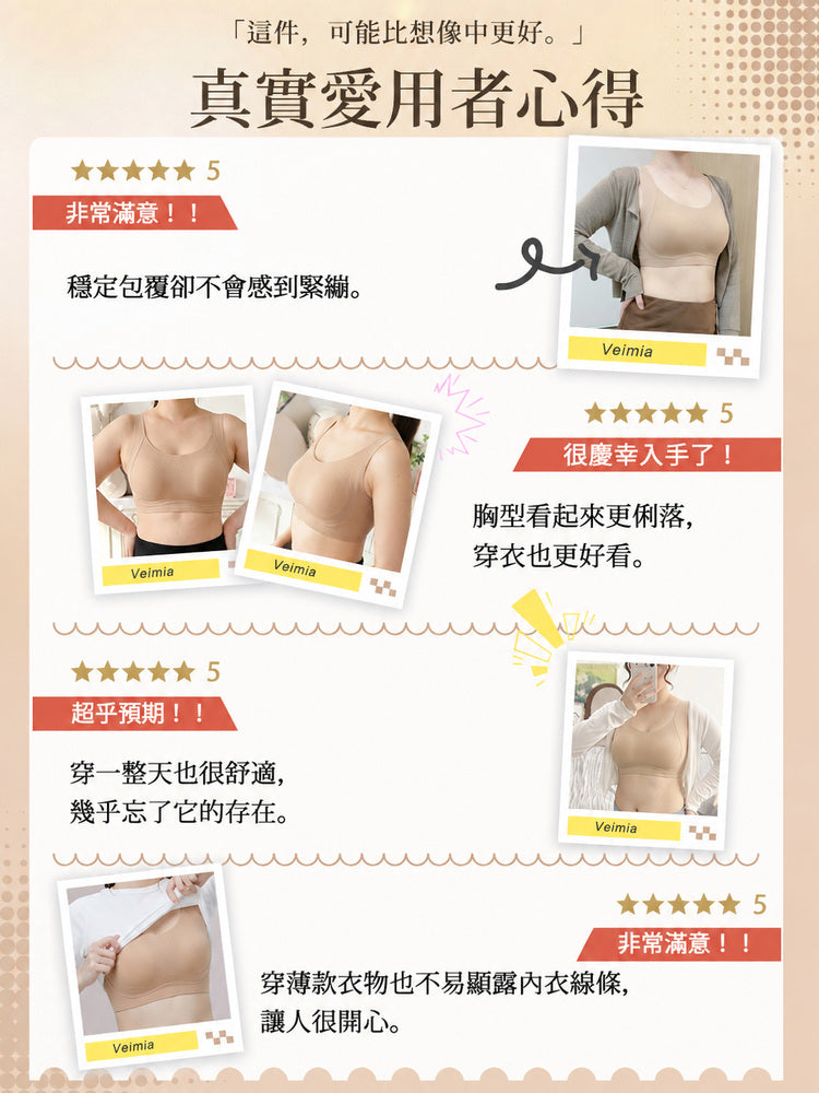 大胸顯小內衣 使用者好評聚焦穩定包覆俐落胸型與舒適感 veimia