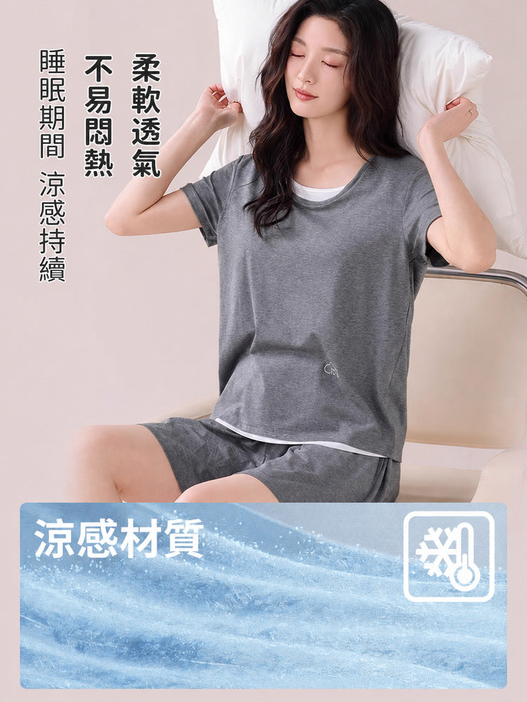 【2件組NT$2,490】VEIMIA 兩件式睡衣 | 柔軟涼感 可直接穿出門 居家睡眠、放鬆散步皆適用