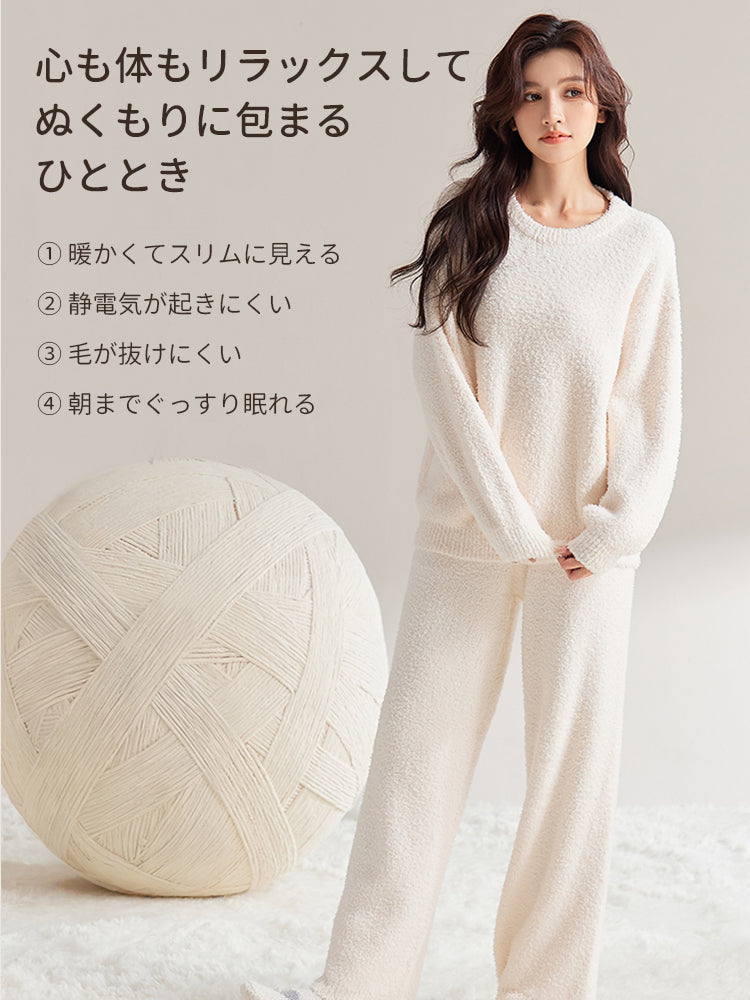 【2件套11,880日元】VEIMIA 睡衣 | 溫暖又顯瘦 不易產生靜電 冬季居家生活的完美單品