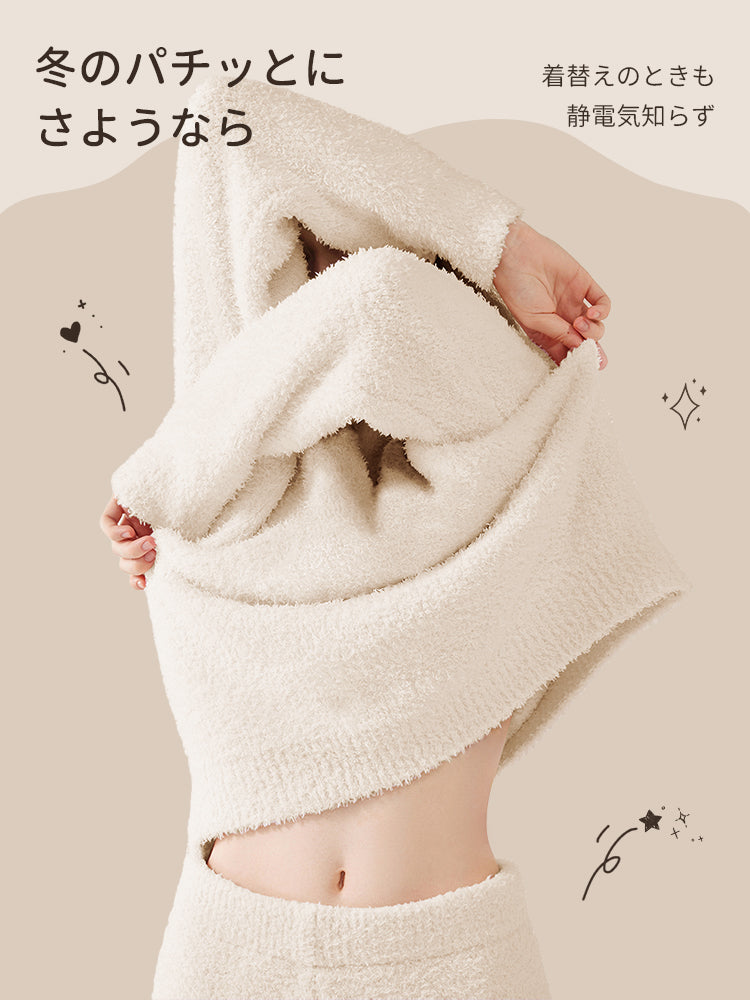 【2件套11,880日元】VEIMIA 睡衣 | 溫暖又顯瘦 不易產生靜電 冬季居家生活的完美單品