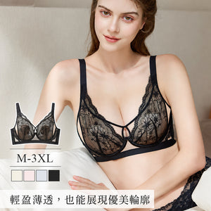【兩件套裝NT$1,890】VEIMIA 蕾絲胸罩 | 花卉蕾絲 輕薄卻能打造美麗輪廓 獻給想優雅修飾胸型的您