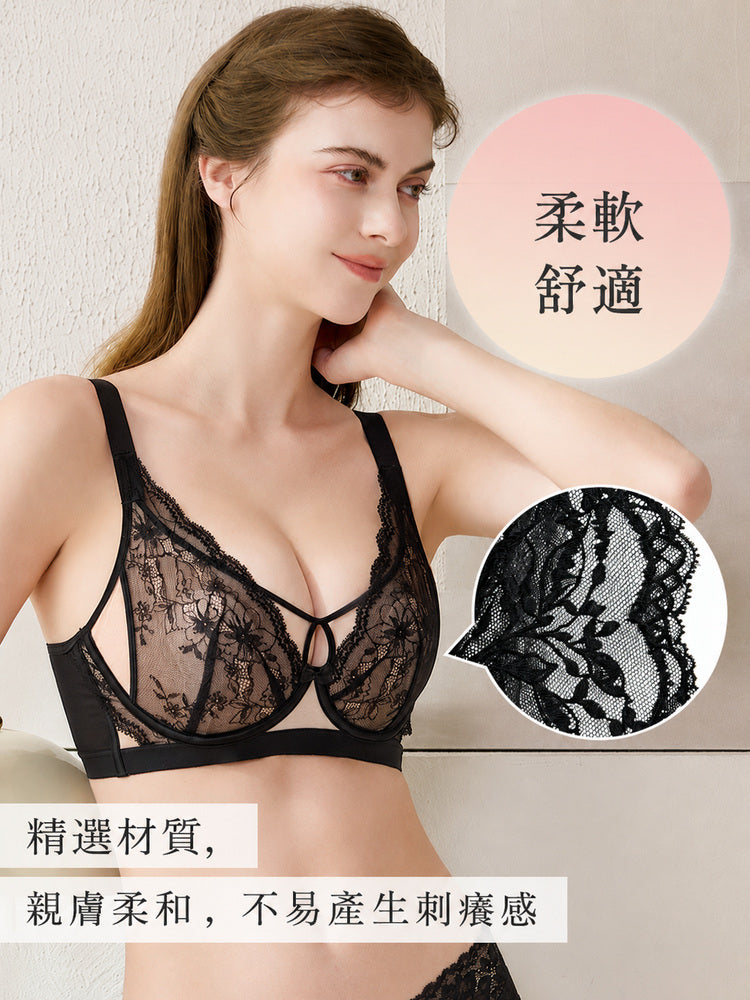 【兩件套裝NT$1,890】VEIMIA 蕾絲胸罩 | 花卉蕾絲 輕薄卻能打造美麗輪廓 獻給想優雅修飾胸型的您
