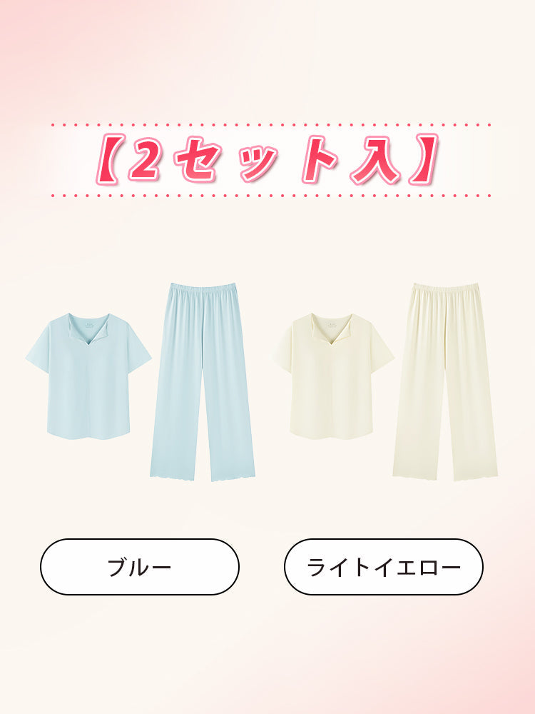【2件套11,880日元】VEIMIA 居家服 | 輕薄涼爽觸感 柔滑親膚 附胸墊 居家或有客人來訪都安心