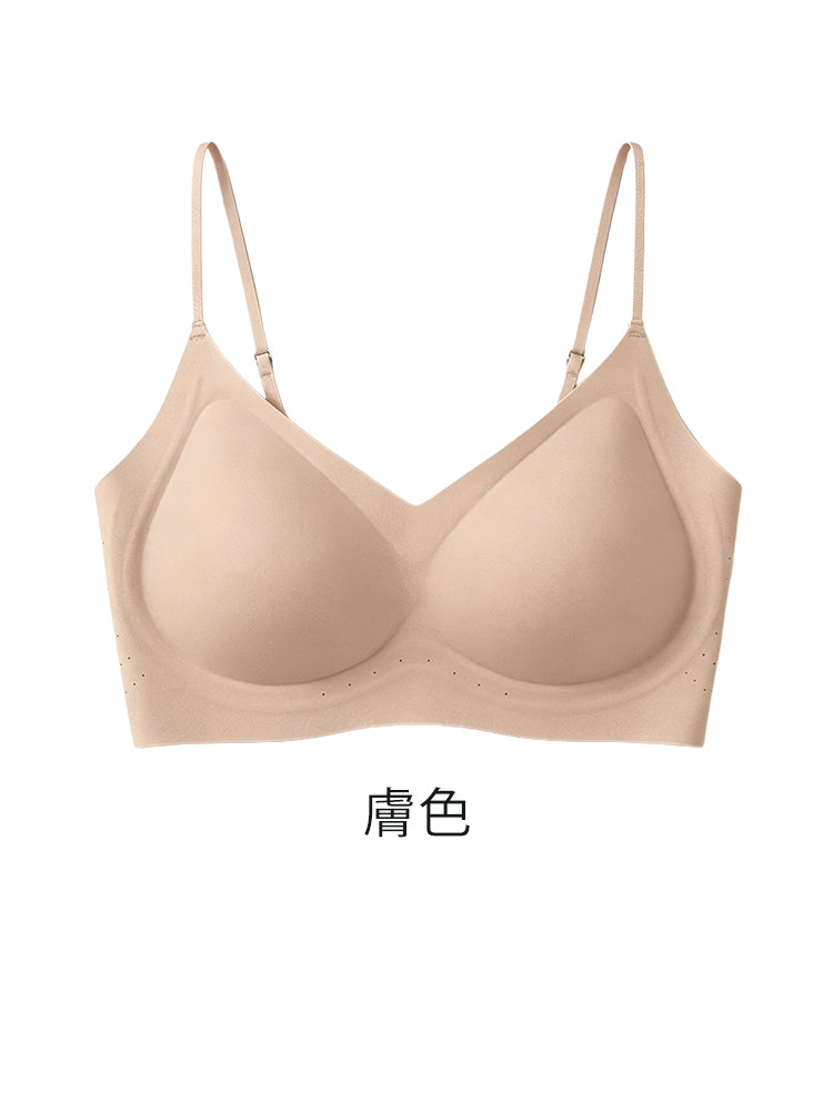VEIMIA 涼感無痕內衣 | 涼感親膚無痕設計，清爽舒適一整天！宛如裸肌般的輕盈穿著感，柔和支撐搭配細肩帶設計，不易外露。搭配輕薄上衣也不易透出，展現優美身形輪廓。