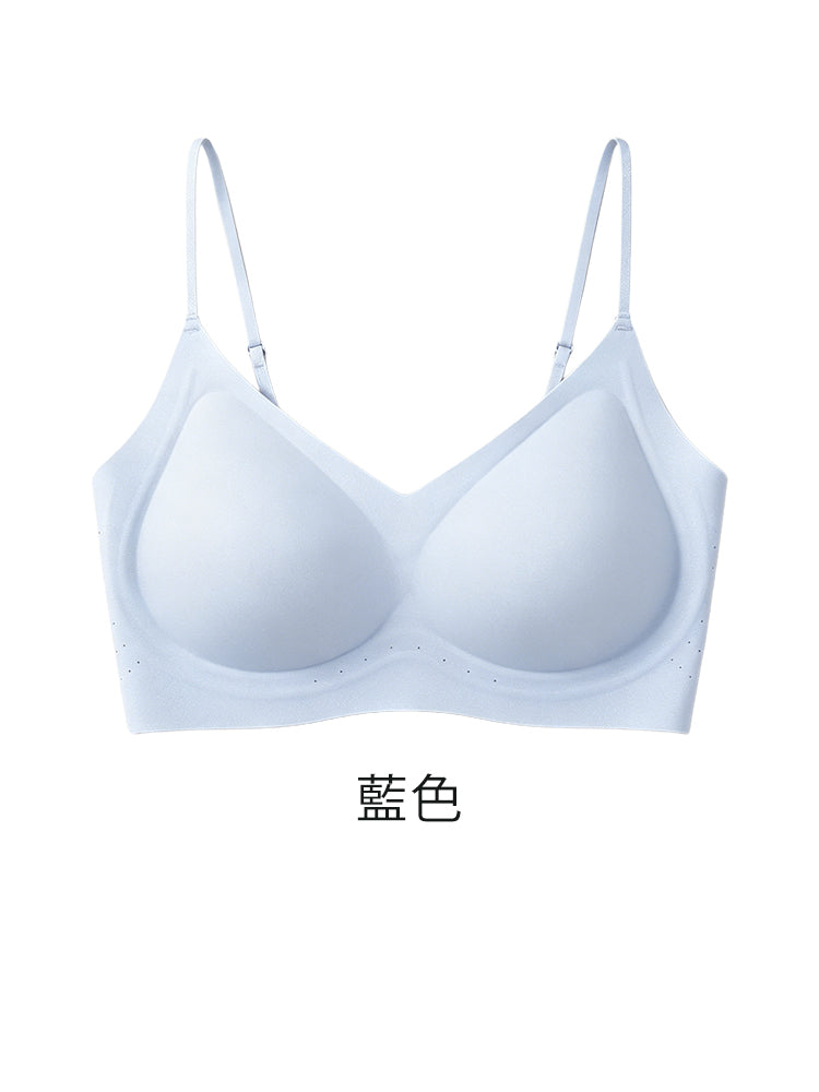 VEIMIA 涼感無痕內衣 | 涼感親膚無痕設計，清爽舒適一整天！宛如裸肌般的輕盈穿著感，柔和支撐搭配細肩帶設計，不易外露。搭配輕薄上衣也不易透出，展現優美身形輪廓。