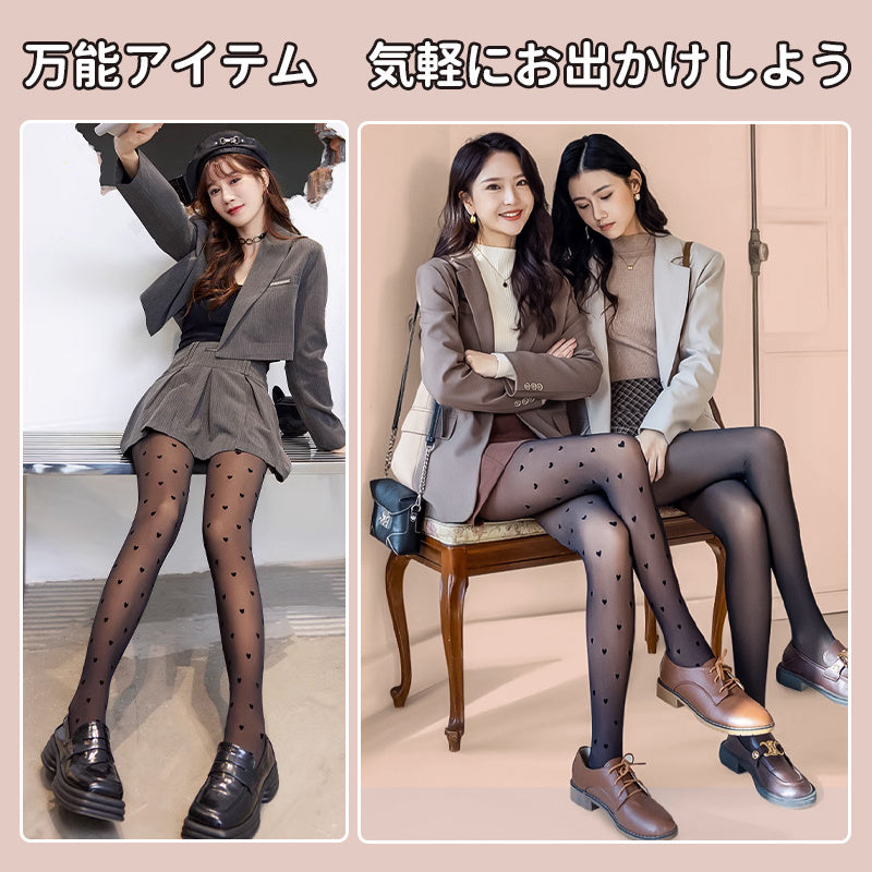 【2入組特價¥4,990日圓】VEIMIA 裏起毛褲襪 | 可愛圓點圖案💕不易勾紗，耐穿性極佳。自然透膚，讓您展現美麗肌膚！輕微壓力，緊緻腹部，打造纖細身形。