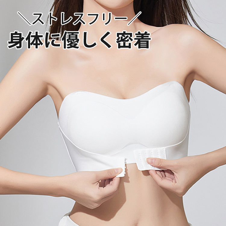 VEIMIA【穩定感絕佳・無肩帶胸罩】不位移、不現形、貼合肌膚！深V集中托高，讓您的禮服造型更迷人。