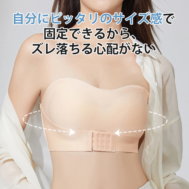 VEIMIA【穩定感絕佳・無肩帶胸罩】不位移、不現形、貼合肌膚！深V集中托高，讓您的禮服造型更迷人。