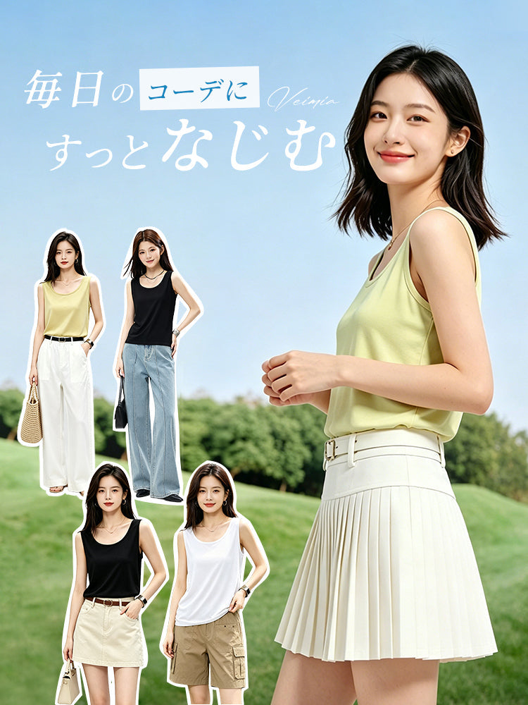 【兩件套5,980日圓】 VEIMIA 背心 | 清涼舒適 自然修身 炎熱季節也能保持清爽舒適
