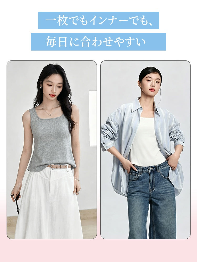 【兩件組優惠價7,980日圓】 VEIMIA 背心 | 修飾身形，打造俐落感 天絲混紡材質，觸感涼爽滑順 上班或日常穿搭都百搭