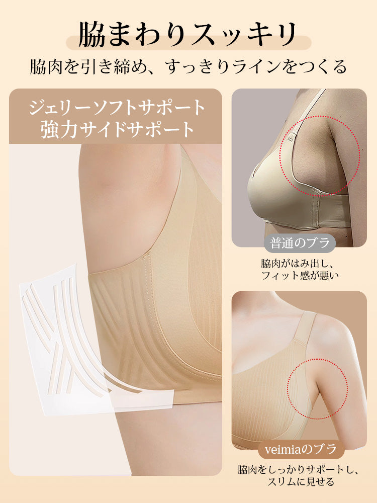 【2件組NT$1,890】VEIMIA 大胸顯小內衣 | 極致舒適！果凍條新技術帶來柔軟支撐＆自然胸型～如同粉底液般的膚色調實現無痕穿著。防下垂設計整天穩固托持！