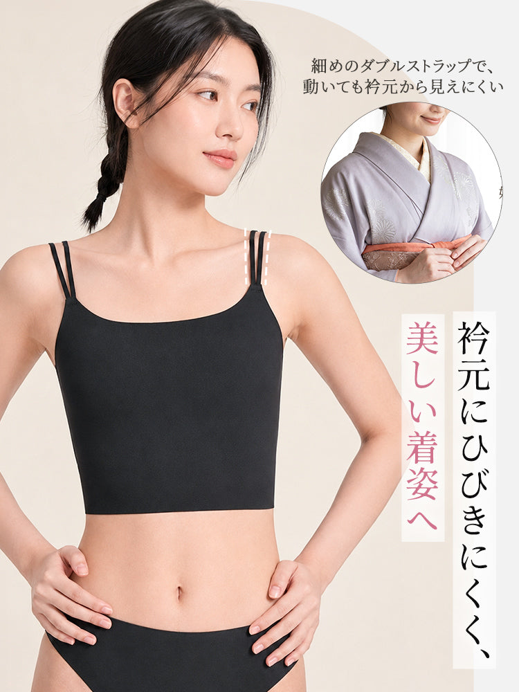 さらしブラ 衿元にひびきにくいダブルストラップ ヴェーミア